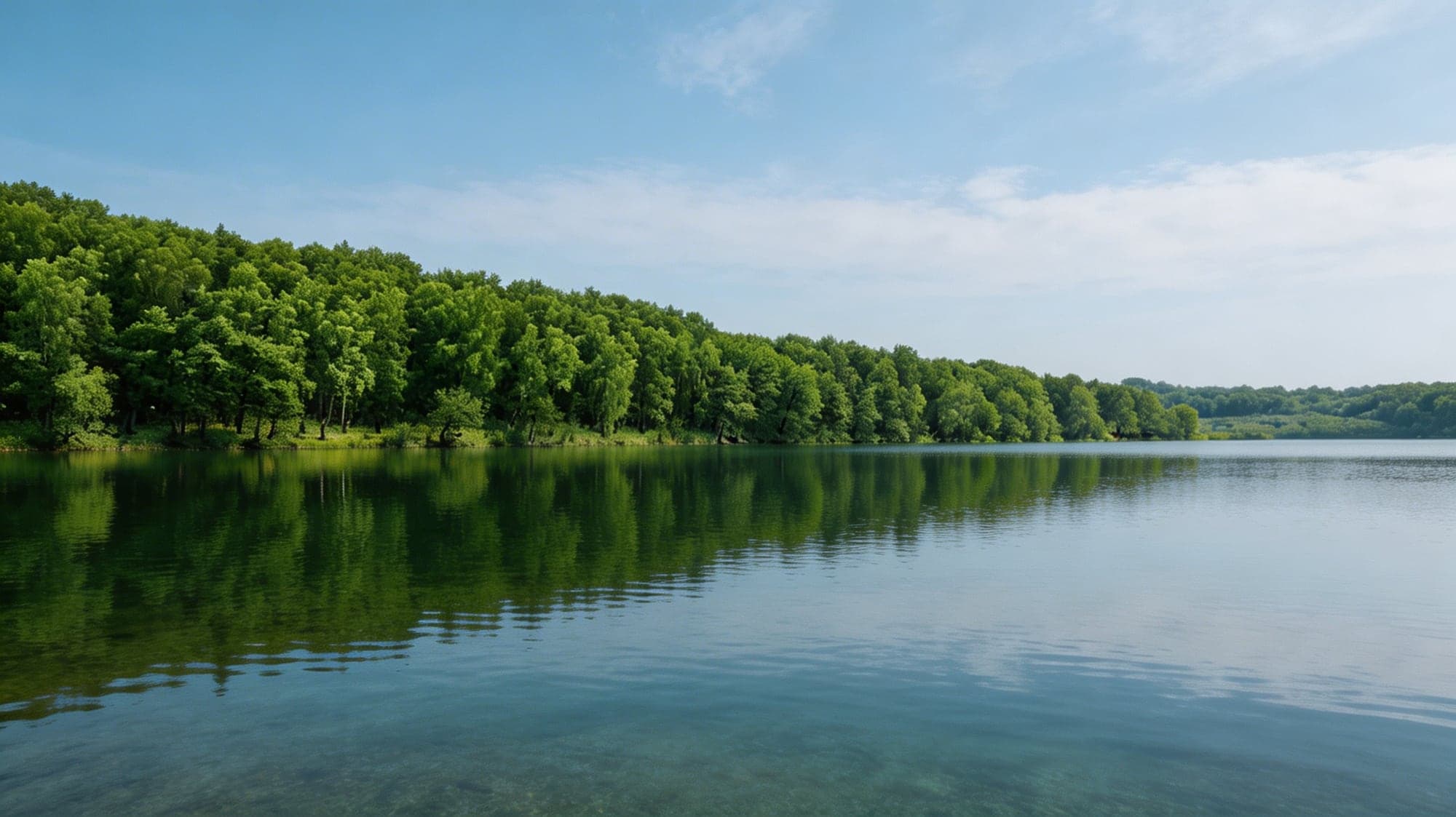Лесной берег водохранилища